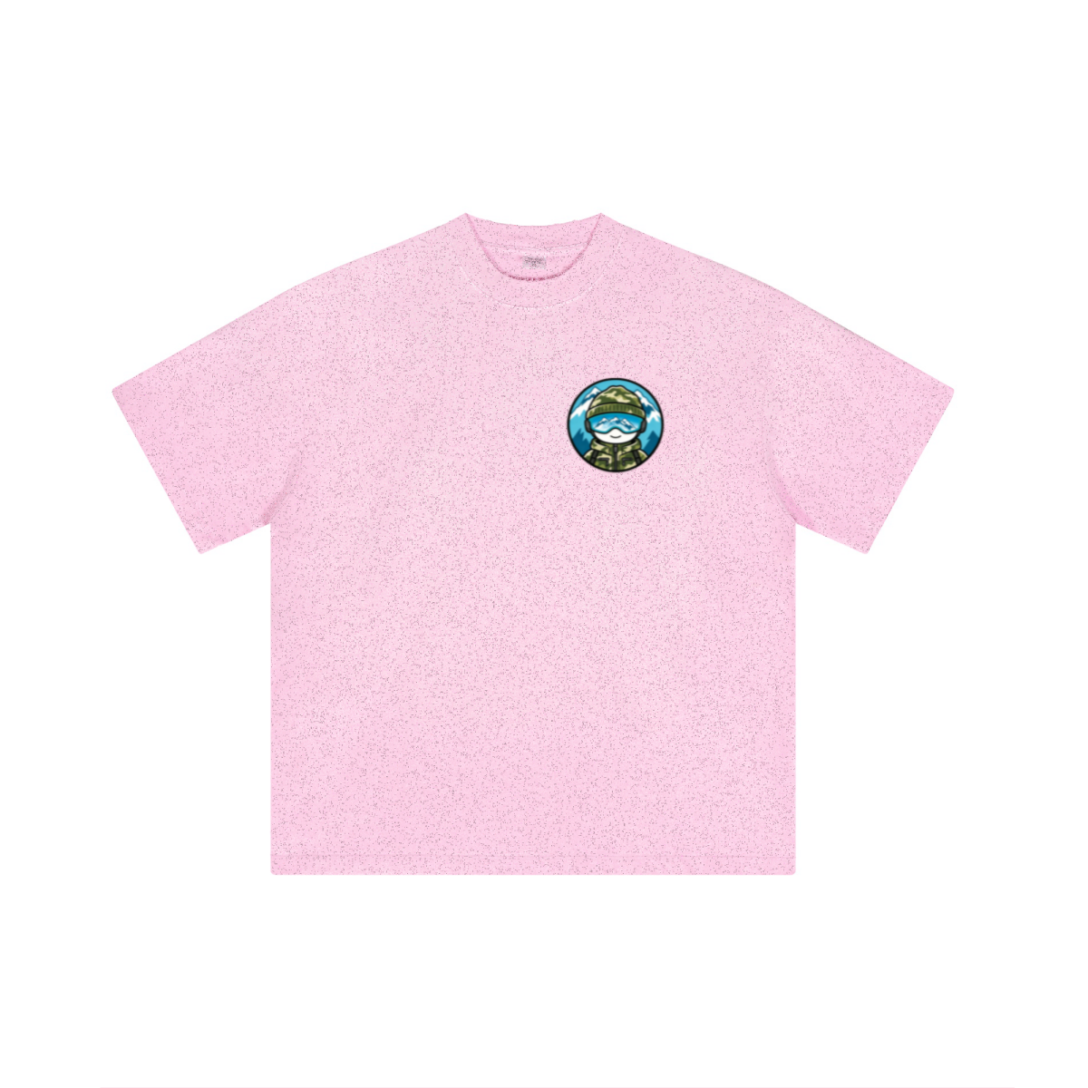 250GSM Men's Distressed Raw-Edge Vintage-Wash Boxy T-Shirt Pink